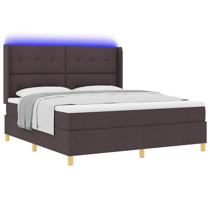 Letto a molle con materasso Marrone 180 x 200 cm Tessuto