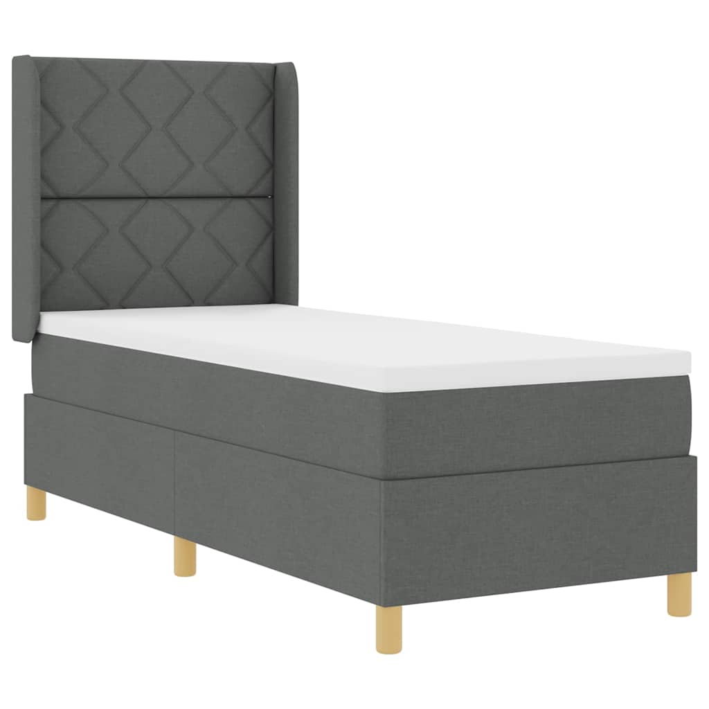 Letto a molle con materasso con led Grigio 80 x 200 cm Tessuto
