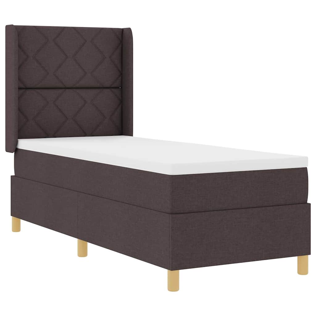 Letto a molle con materasso con led Marrone 80 x 200 cm Tessuto