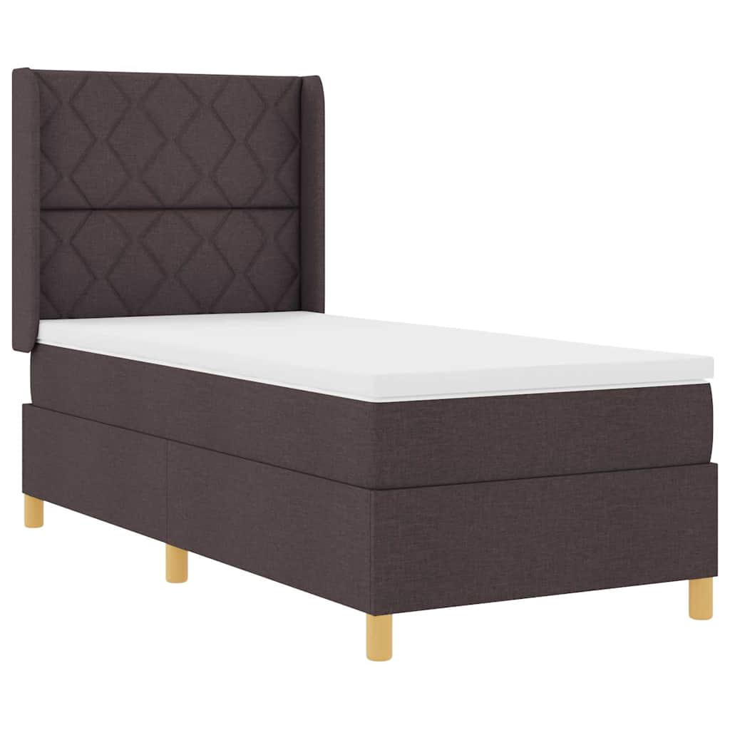 Letto a molle con materasso Marrone 140 x 200 cm Tessuto