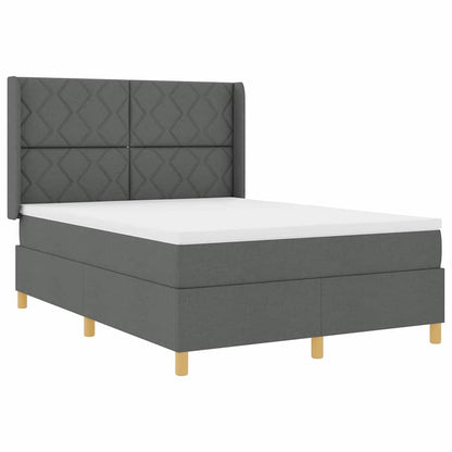 Letto a molle con materasso Grigio 160 x 200 cm Tessuto