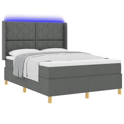 Letto a molle con materasso Grigio 160 x 200 cm Tessuto