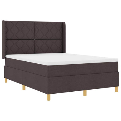 Letto a molle con materasso Marrone 160 x 200 cm Tessuto