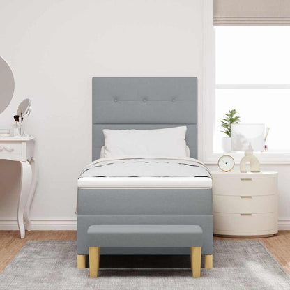Letto a molle con materasso Grigio chiaro 90 x 190 cm Tessuto