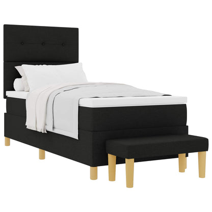 Letto a molle con materasso Nero 90 x 190 cm Tessuto