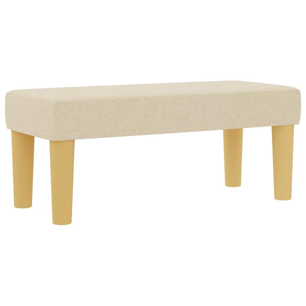 Letto a molle con materasso Crema 90 x 190 cm Tessuto