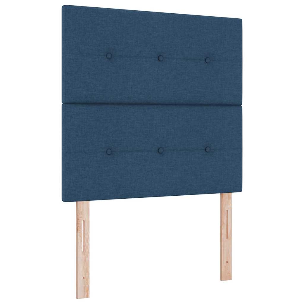 Letto a molle con materasso Blu 90 x 190 cm Tessuto