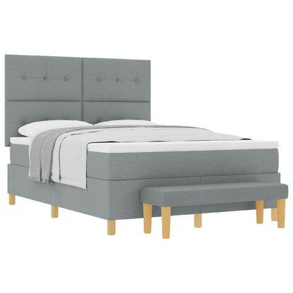 Letto a molle con materasso Grigio chiaro 140 x 190 cm Tessuto