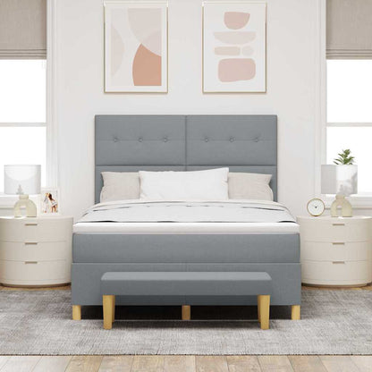Letto a molle con materasso Grigio chiaro 140 x 200 cm Tessuto