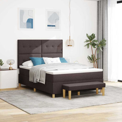 Letto a molle con materasso Marrone Scuro 140 x 200 cm Tessuto