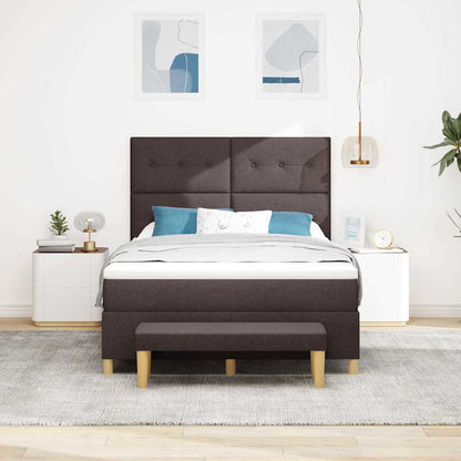Letto a molle con materasso Marrone Scuro 140 x 200 cm Tessuto