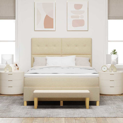 Letto a molle con materasso Crema 140 x 200 cm Tessuto