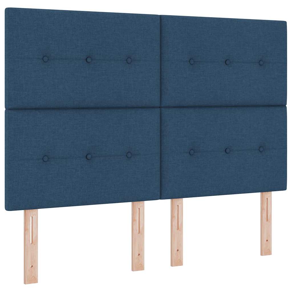 Letto a molle con materasso Blu 140 x 200 cm Tessuto