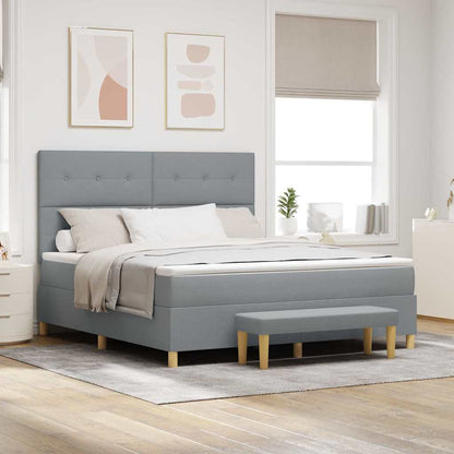 Letto a molle con materasso Grigio chiaro 180 x 200 cm Tessuto
