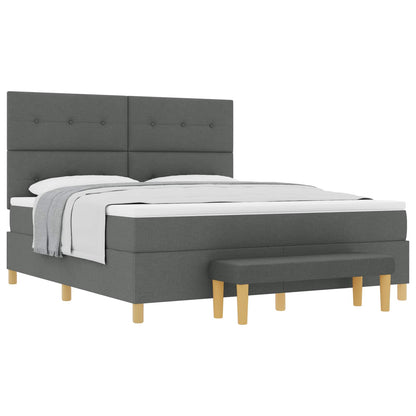 Letto a molle con materasso Grigio scuro 180 x 200 cm Tessuto