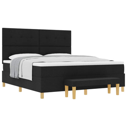 Letto a molle con materasso Nero 180 x 200 cm Tessuto