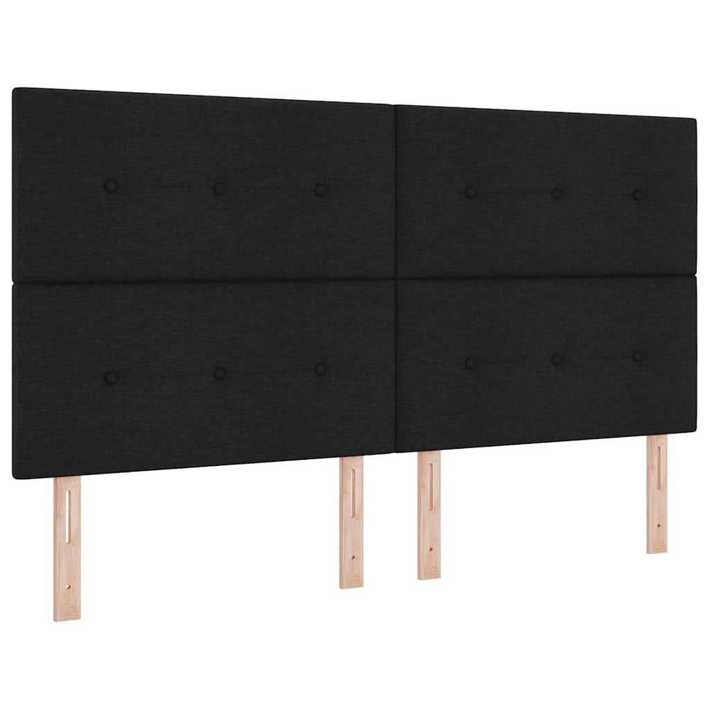 Letto a molle con materasso Nero 180 x 200 cm Tessuto