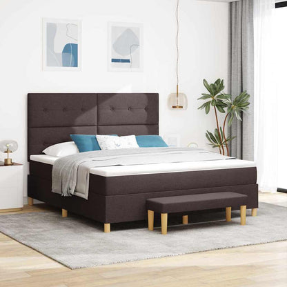 Letto a molle con materasso Marrone Scuro 180 x 200 cm Tessuto
