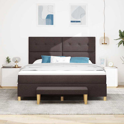 Letto a molle con materasso Marrone Scuro 180 x 200 cm Tessuto