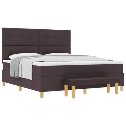 Letto a molle con materasso Marrone Scuro 180 x 200 cm Tessuto