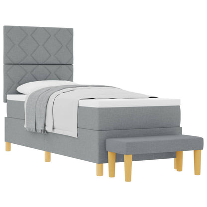 Letto a molle con materasso Grigio chiaro 80 x 200 cm Tessuto