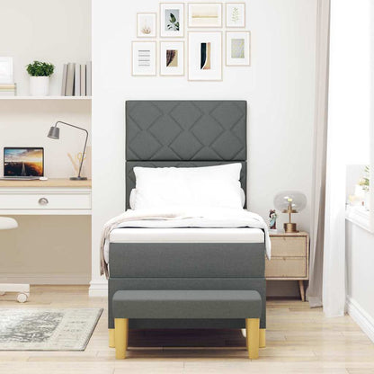 Letto a molle con materasso Grigio scuro 80 x 200 cm Tessuto