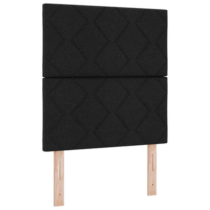 Letto a molle con materasso Nero 80 x 200 cm Tessuto