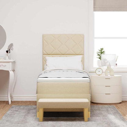 Letto a molle con materasso Crema 80 x 200 cm Tessuto