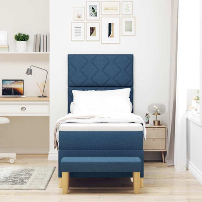 Letto a molle con materasso Blu 80 x 200 cm Tessuto