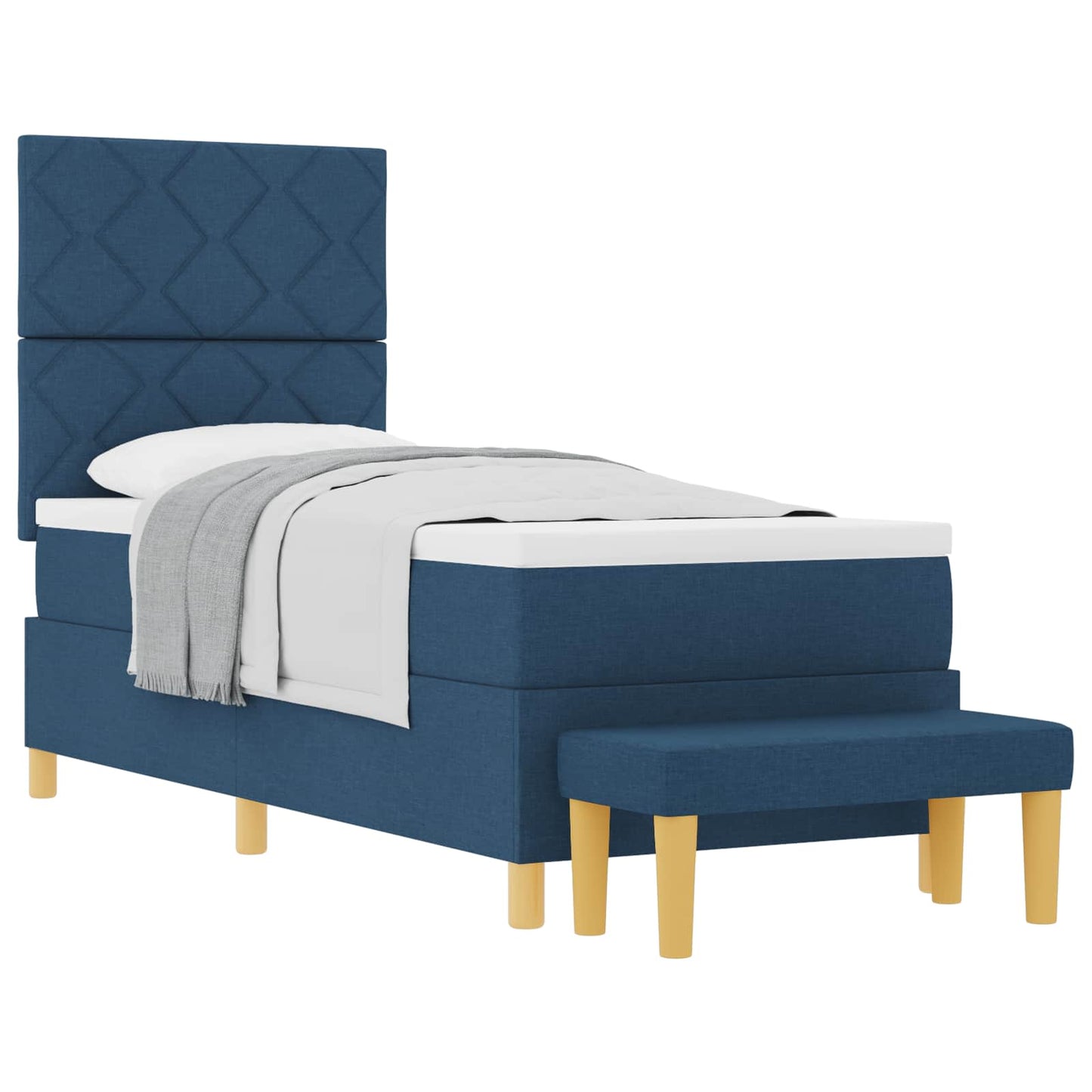 Letto a molle con materasso Blu 80 x 200 cm Tessuto