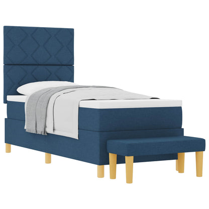 Letto a molle con materasso Blu 80 x 200 cm Tessuto