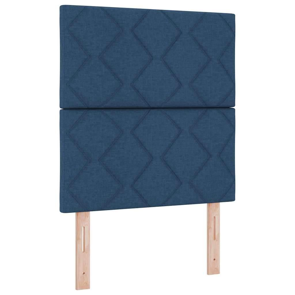 Letto a molle con materasso Blu 80 x 200 cm Tessuto