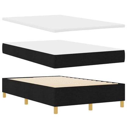 Letto a molle con materasso Nero 120 x 190 cm Tessuto
