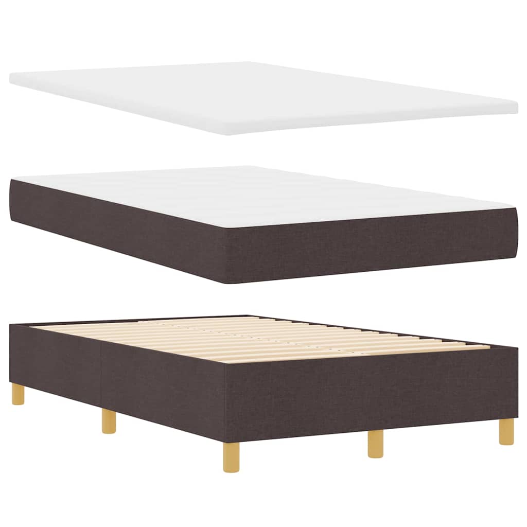 Letto a molle con materasso Marrone Scuro 120 x 190 cm Tessuto