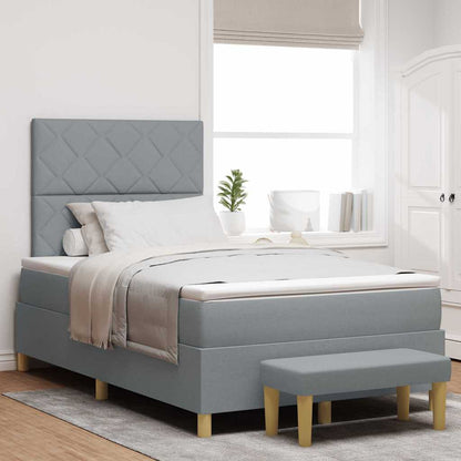 Letto a molle con materasso Grigio chiaro 120 x 200 cm Tessuto