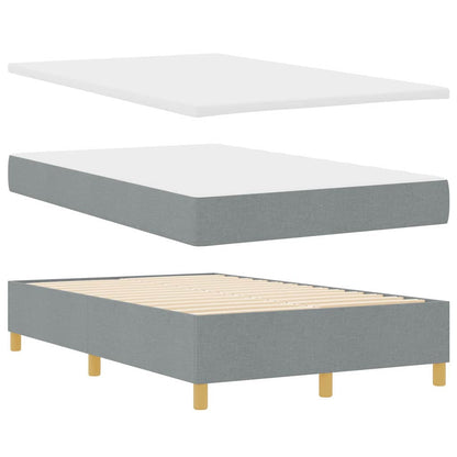 Letto a molle con materasso Grigio chiaro 120 x 200 cm Tessuto