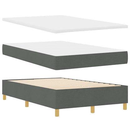 Letto a molle con materasso Grigio scuro 120 x 200 cm Tessuto