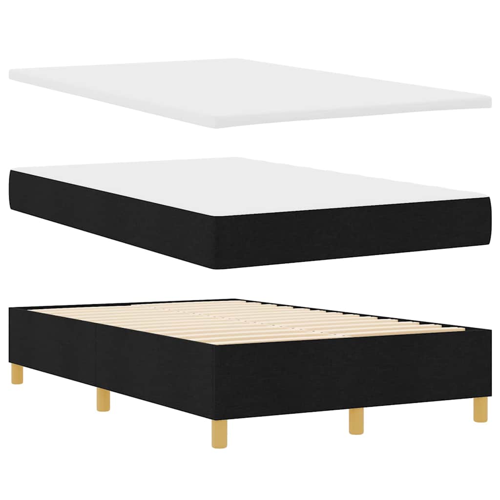 Letto a molle con materasso Nero 120 x 200 cm Tessuto