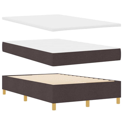 Letto a molle con materasso Marrone Scuro 120 x 200 cm Tessuto