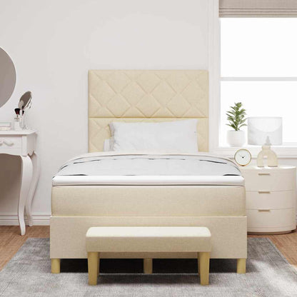 Letto a molle con materasso Crema 120 x 200 cm Tessuto