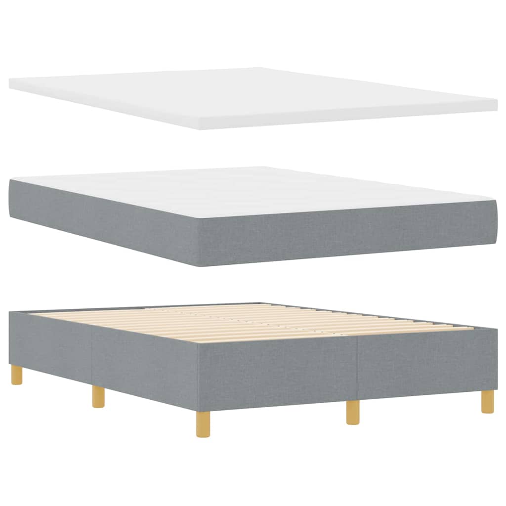 Letto a molle con materasso Grigio chiaro 160 x 200 cm Tessuto