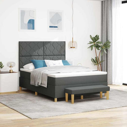 Letto a molle con materasso Grigio scuro 160 x 200 cm Tessuto