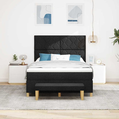 Letto a molle con materasso Nero 160 x 200 cm Tessuto