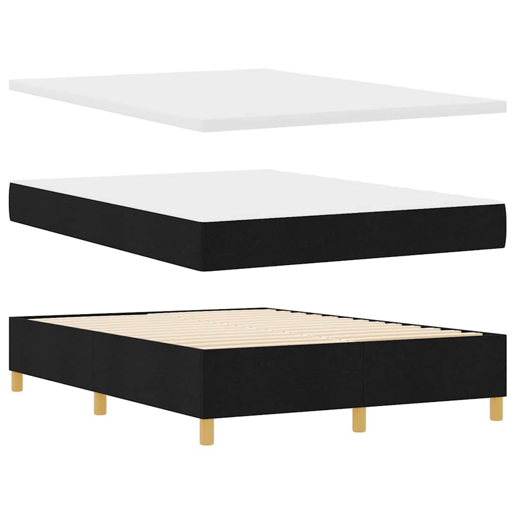 Letto a molle con materasso Nero 160 x 200 cm Tessuto