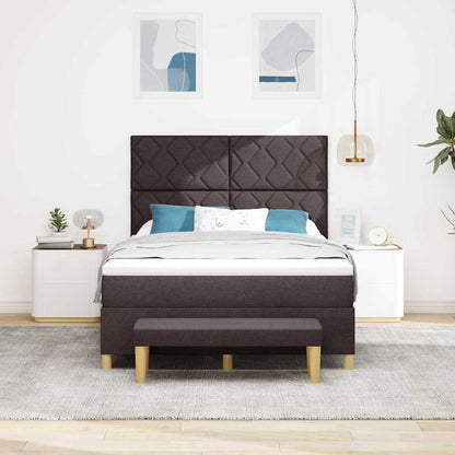 Letto a molle con materasso Marrone Scuro 160 x 200 cm Tessuto