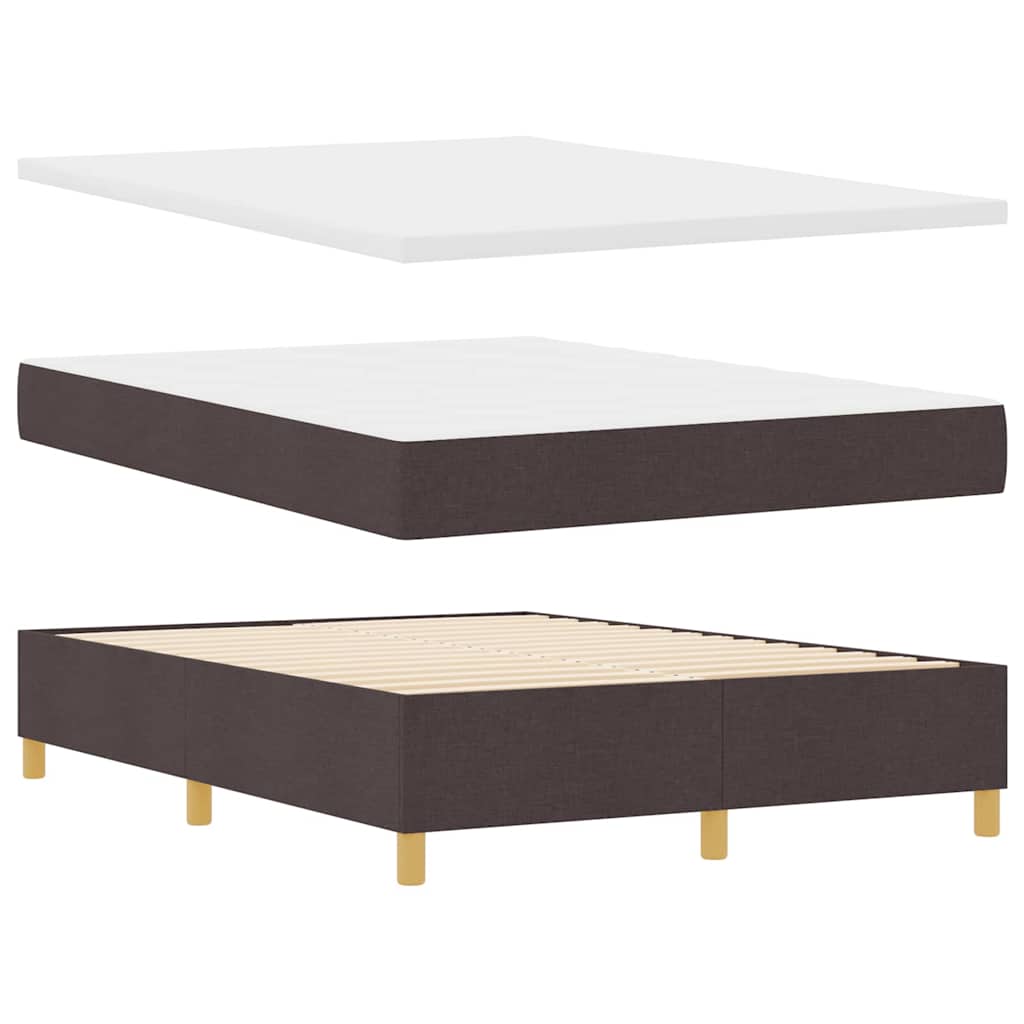 Letto a molle con materasso Marrone Scuro 160 x 200 cm Tessuto
