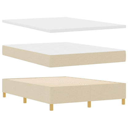 Letto a molle con materasso Crema 160 x 200 cm Tessuto