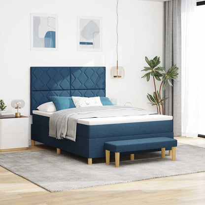 Letto a molle con materasso Blu 160 x 200 cm Tessuto