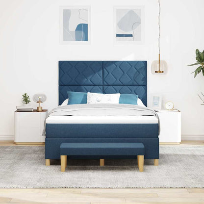 Letto a molle con materasso Blu 160 x 200 cm Tessuto