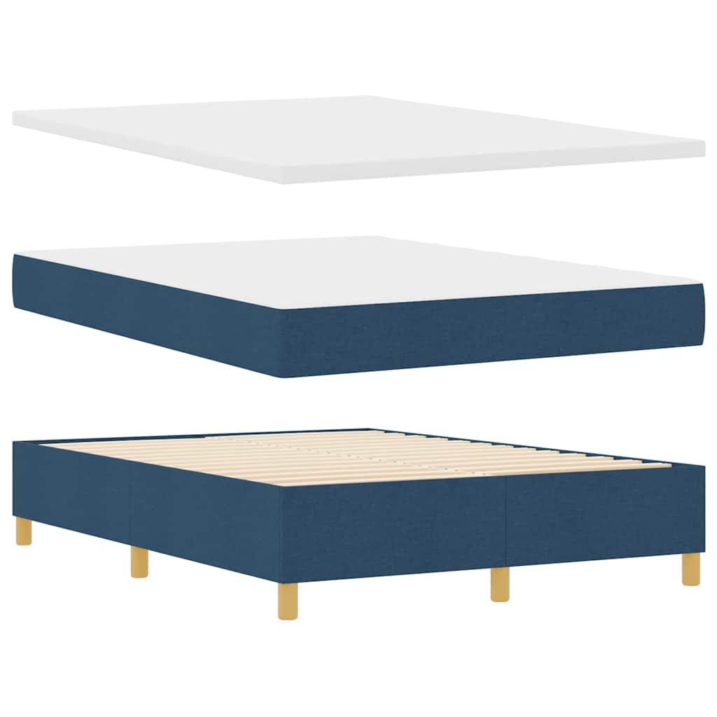 Letto a molle con materasso Blu 160 x 200 cm Tessuto